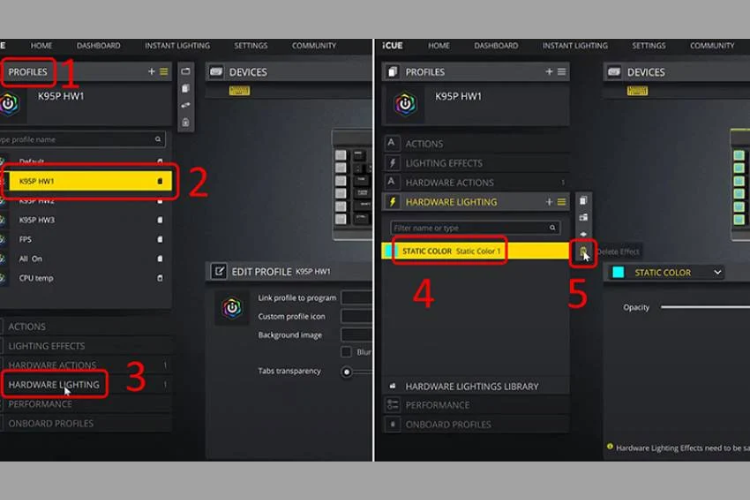 Nhấn Delete Effect (Xóa hiệu ứng)