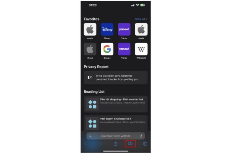mở lại tab vừa đóng safari 1