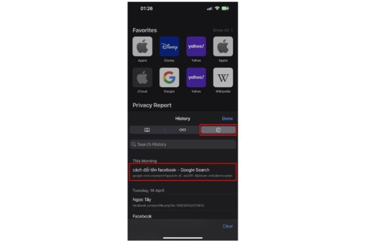 mở lại tab vừa đóng safari 2