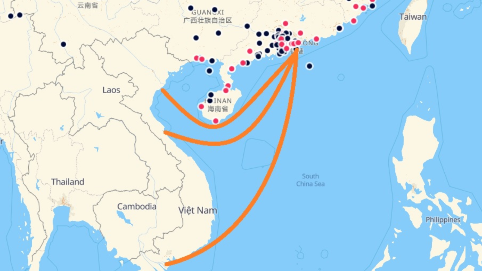 Vị trí địa lý thuận lợi của Cảng Pingxiang