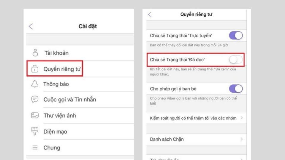 Dễ dàng tùy chỉnh trạng thái hoạt động trên Viber