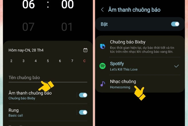 Cách đổi nhạc chuông báo thức dùng âm báo có sẵn (hình 2)