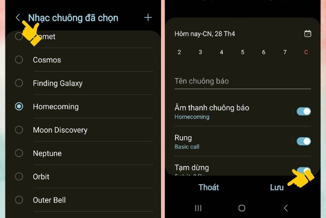 Cách đổi nhạc chuông báo thức dùng âm báo có sẵn (hình 4)