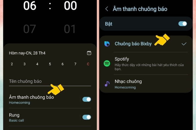 Cách đổi nhạc chuông báo thức dùng chuông báo Bixby (hình 2)