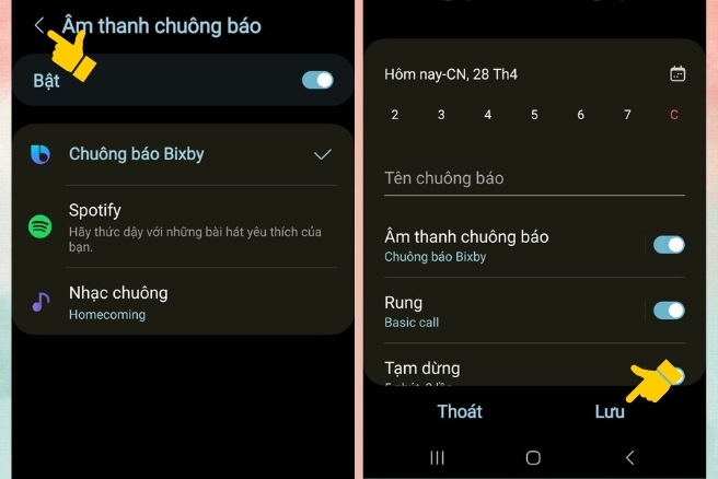 Cách đổi nhạc chuông báo thức dùng chuông báo Bixby (hình 3)