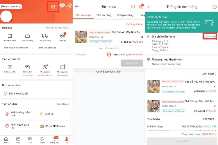 cách đổi địa chỉ giao hàng Shopee (hình 4)