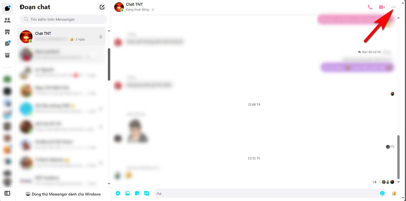 xem lại tin nhắn cũ trên Messenger 10