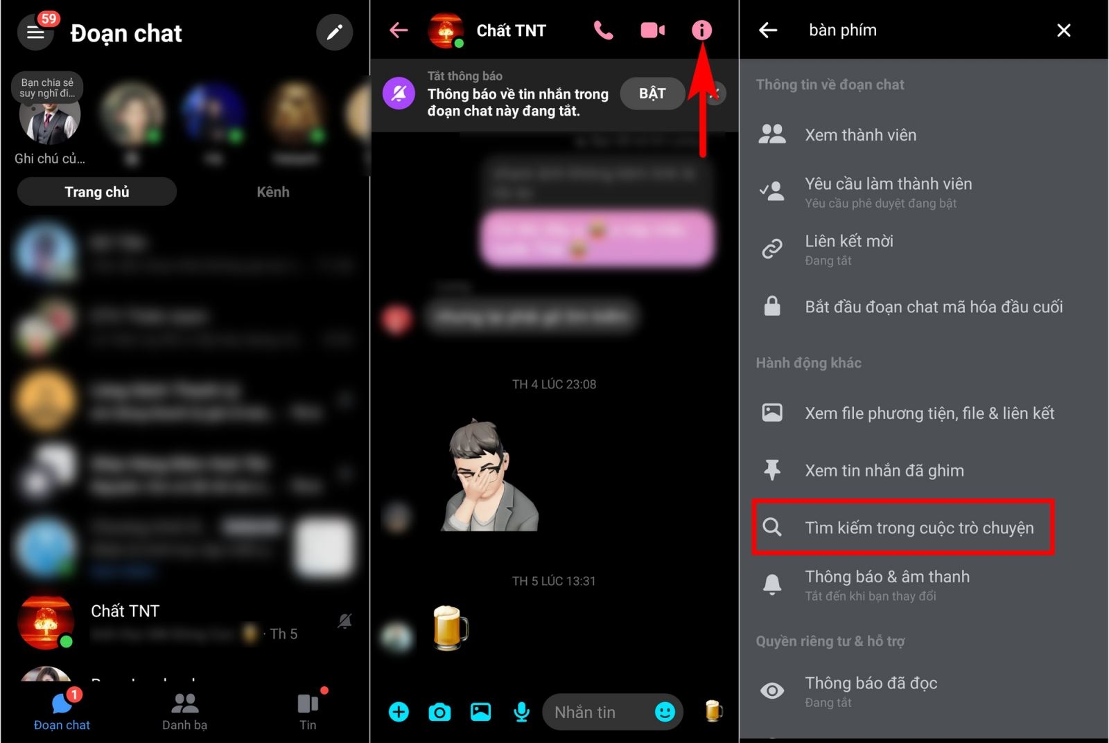xem lại tin nhắn cũ trên Messenger 4