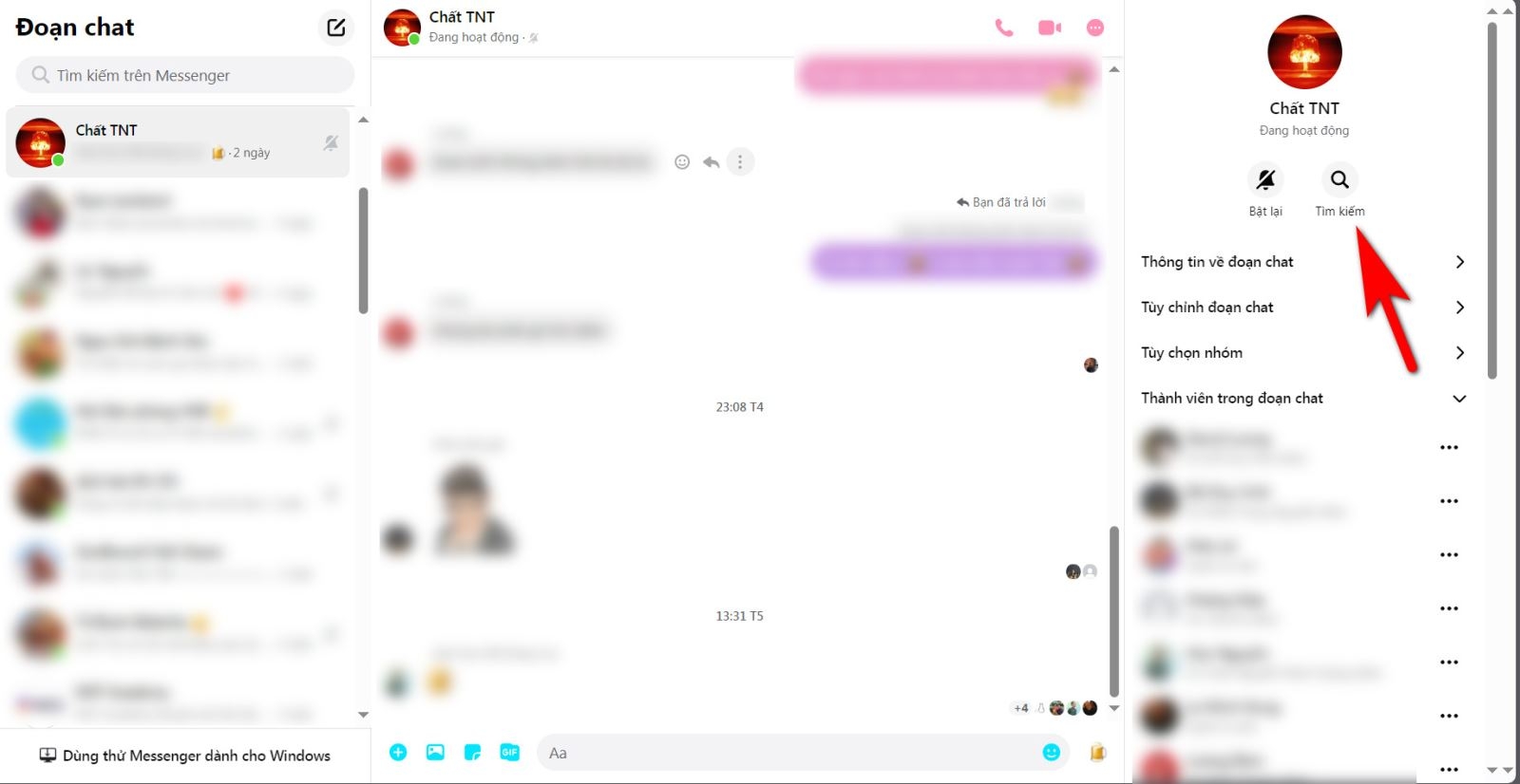 xem lại tin nhắn cũ trên Messenger 11