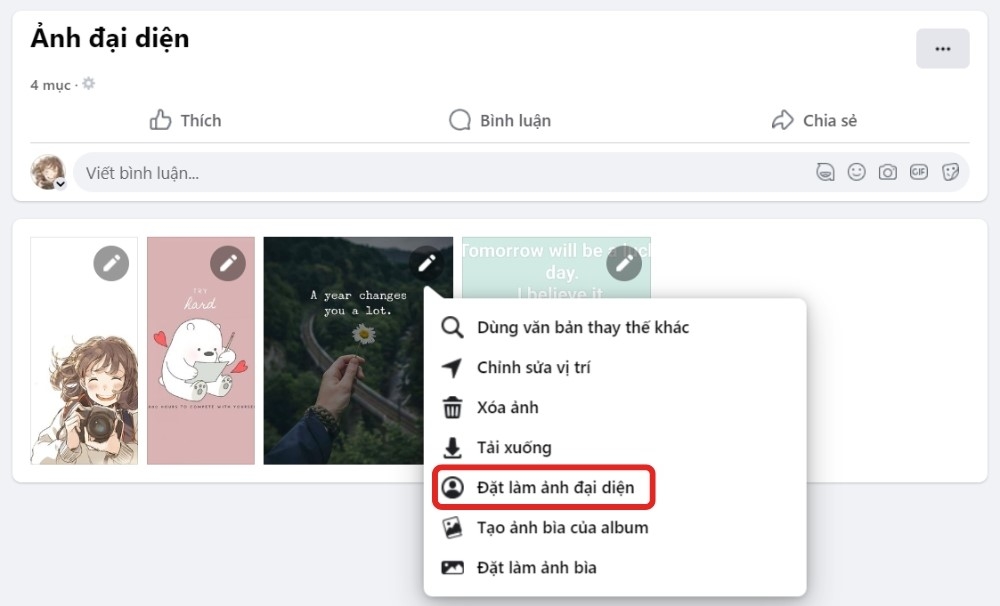 Cách đặt lại ảnh đại diện cũ vẫn giữ like (ảnh 6)