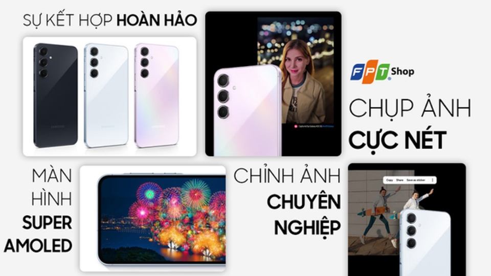 Galaxy A55 có 3 lựa chọn màu sắc thời thượng