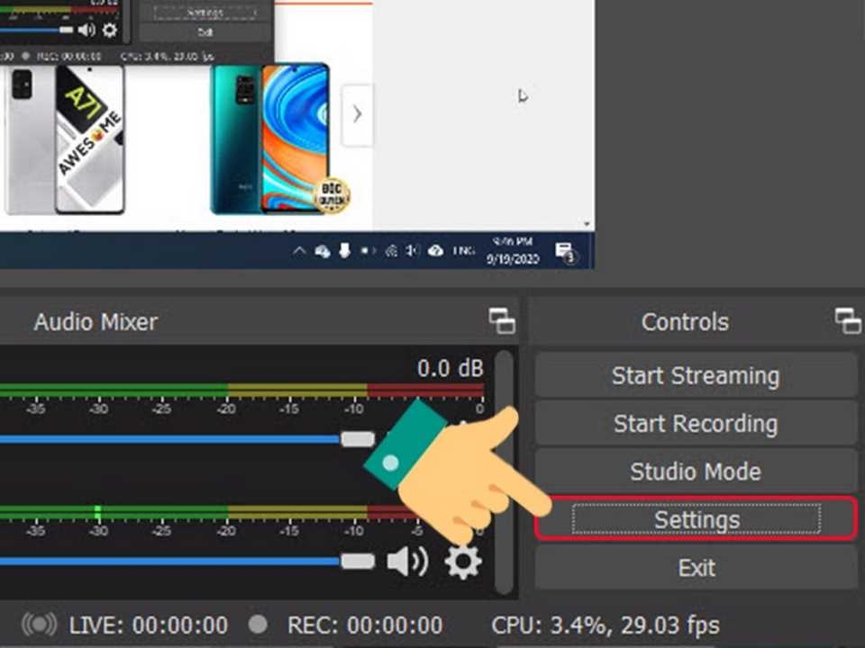 Nhấn vào các nội dung cài đặt