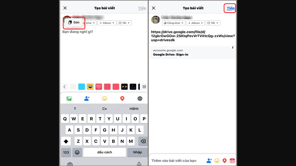 Xác nhận các bước tải đường link liên kết