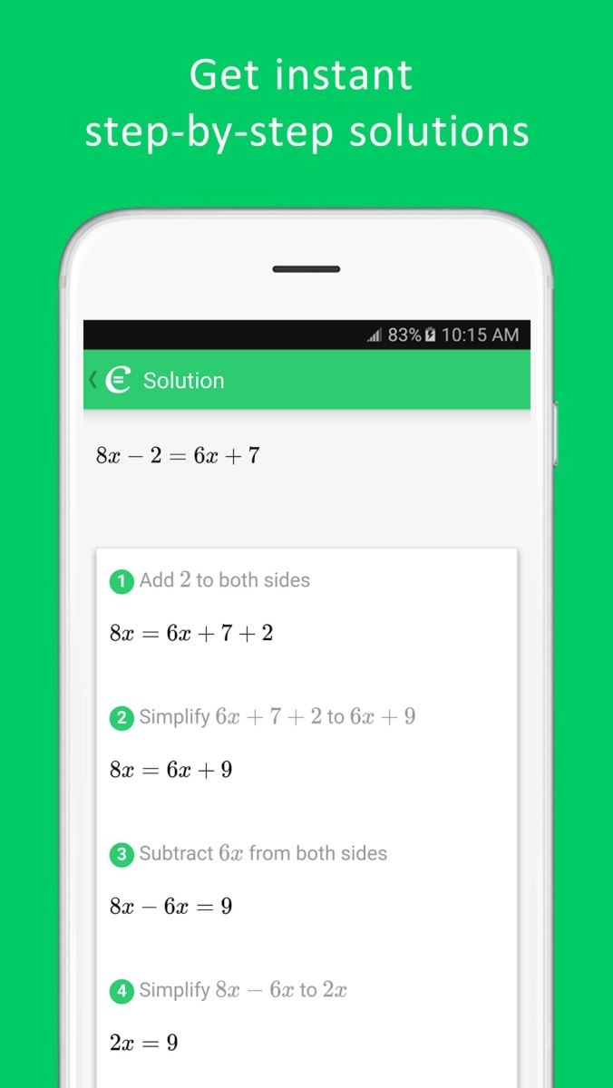 phần mềm giải toán bằng camera Cymath