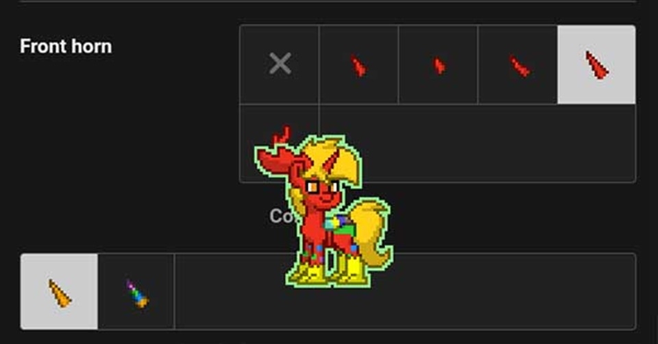 Có rất nhiều kiểu dáng sừng để bạn sáng tạo nên skin Pony Town