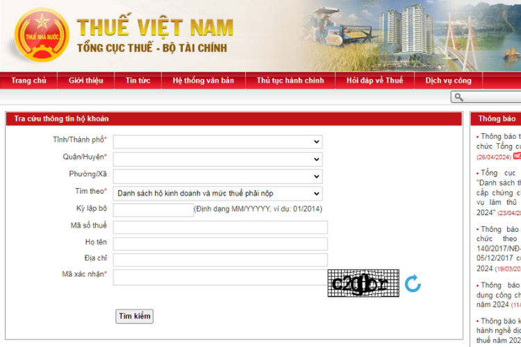 Trang web tra cứu thông tin doanh nghiệp