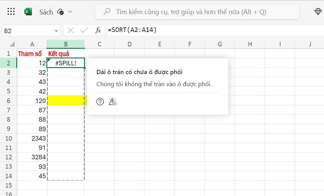 Lỗi #SPILL là gì? Cách khắc phục lỗi nhanh chóng trong Excel 12