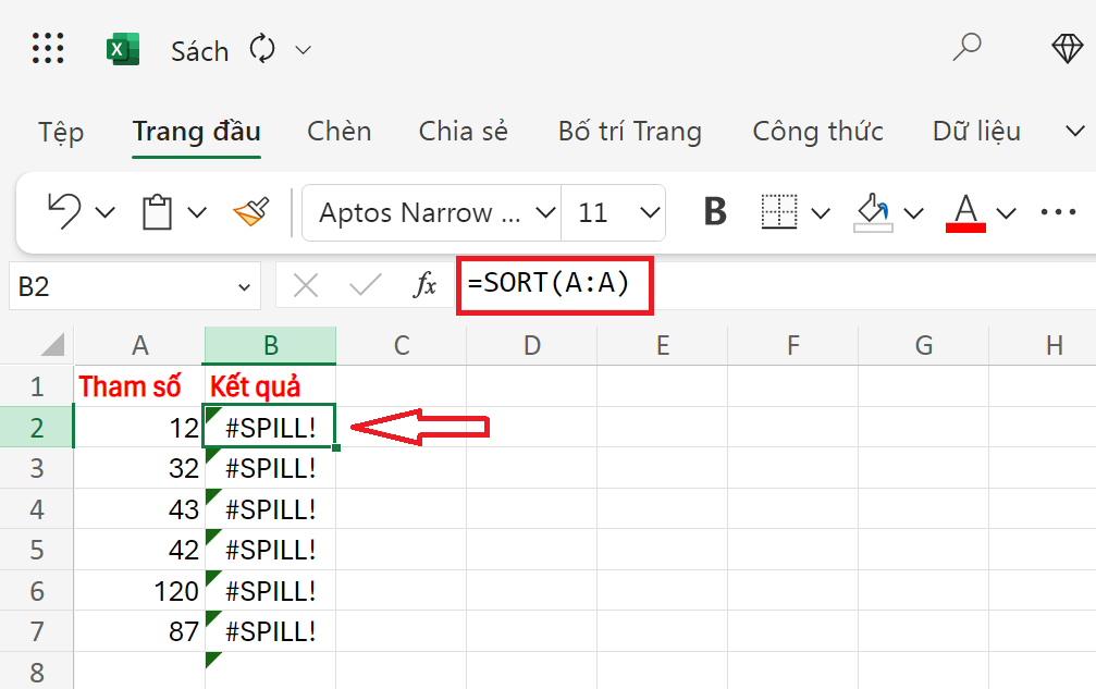 Lỗi #SPILL là gì? Cách khắc phục lỗi nhanh chóng trong Excel 4