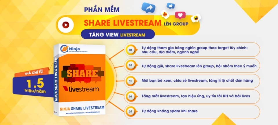 Phần mềm Ninja Share Livestream với nhiều tính năng vượt trội