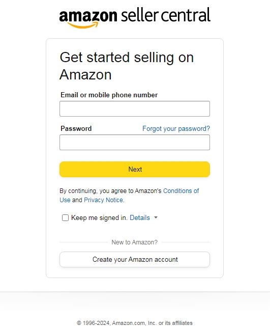 cách mở cửa hàng trên Amazon Sign up