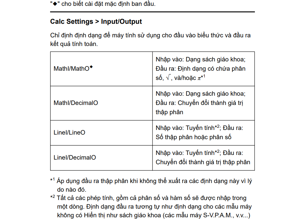 Tùy chỉnh số để ra kết quả