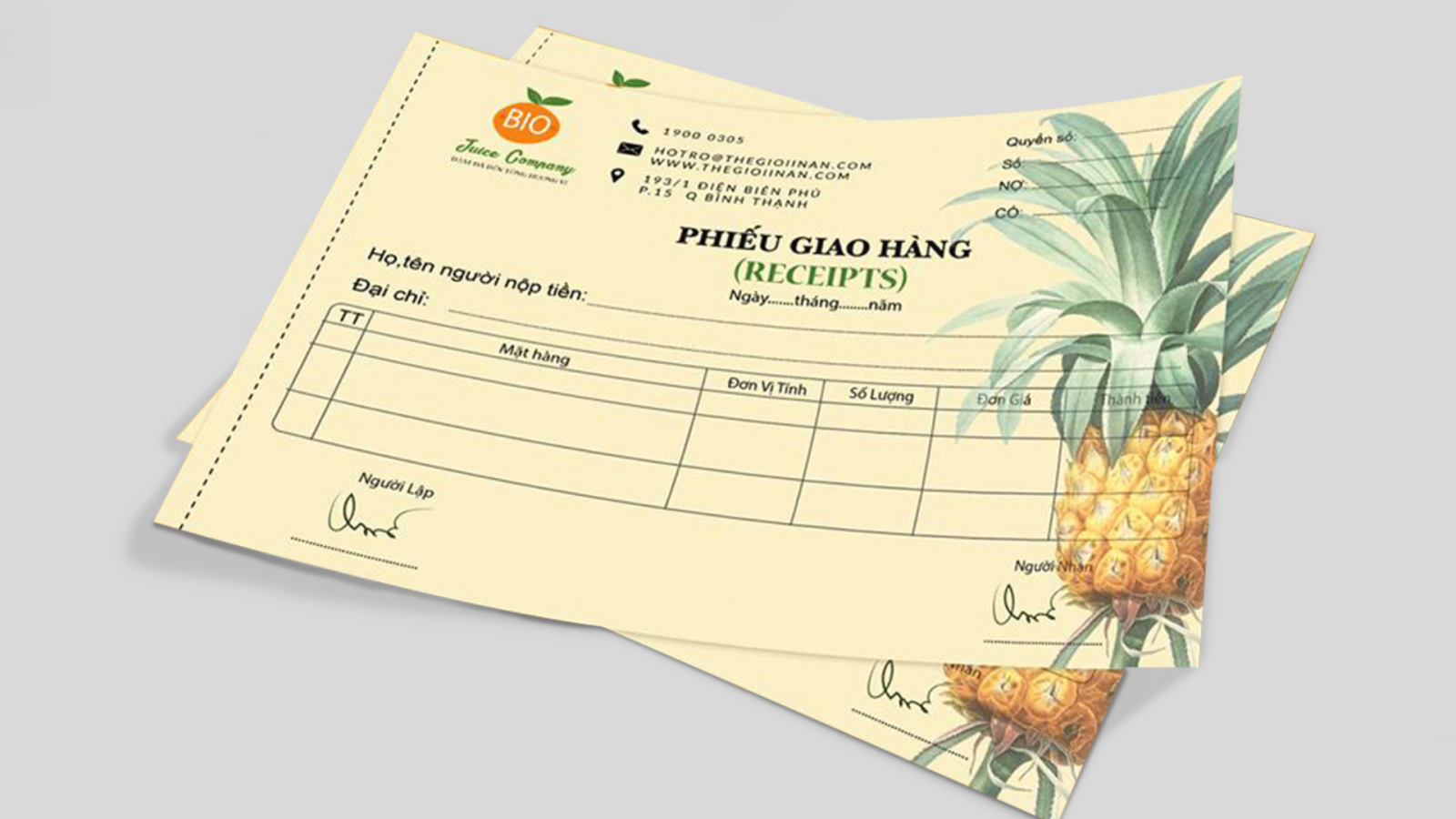 mẫu phiếu giao hàng 2