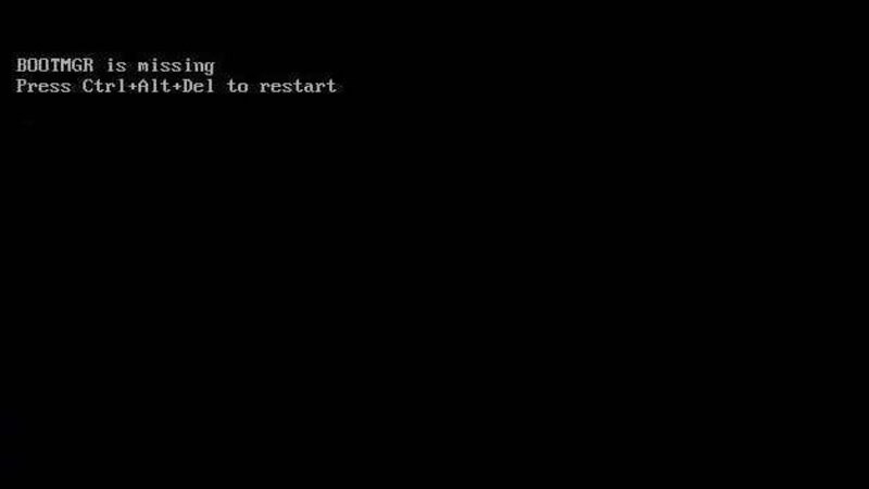 lỗi Bootmgr is missing (ảnh 1)