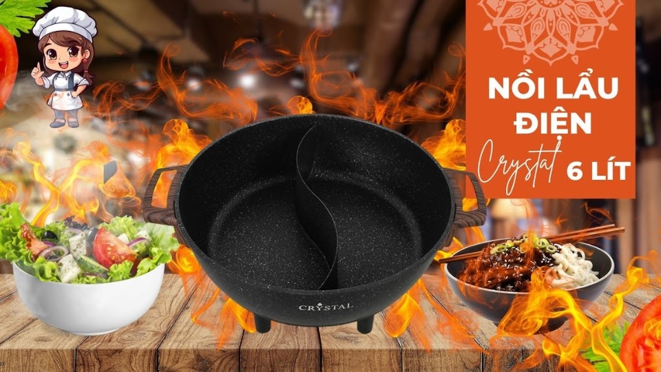 Nồi lẩu điện 2 ngăn Crystal NLA26