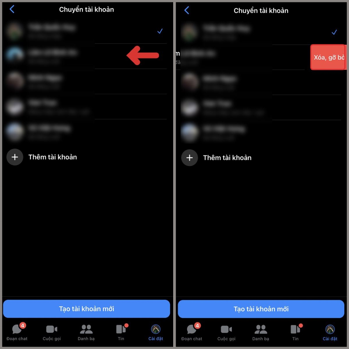 Cách xoá tài khoản Messenger trên iPhone khi bạn đăng nhập bằng điện thoại người khác 2