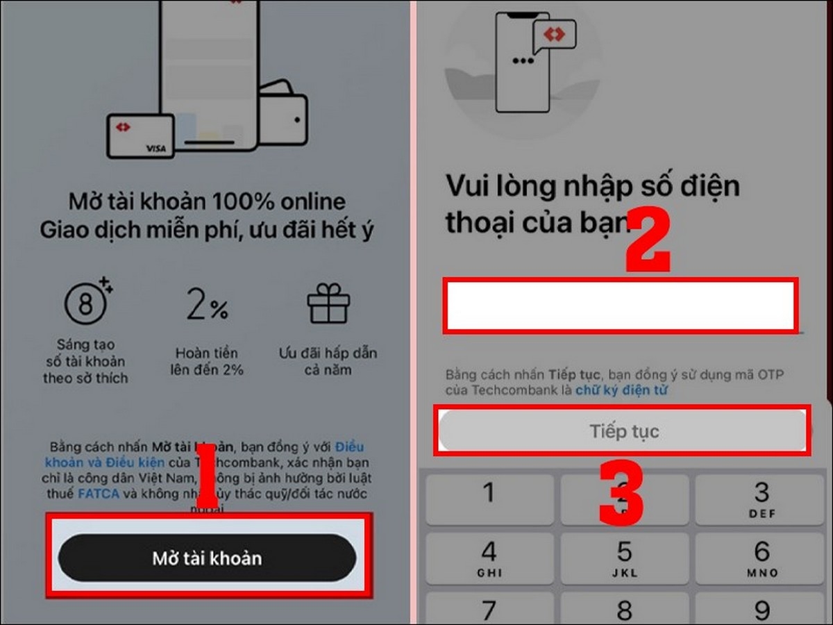 Hướng dẫn mở tài khoản số đẹp Techcombank chỉ với vài thao tác