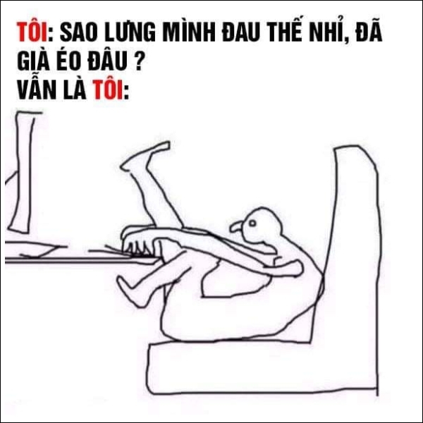 Tổng hợp meme đau lưng hài hước nhất (hình 9)
