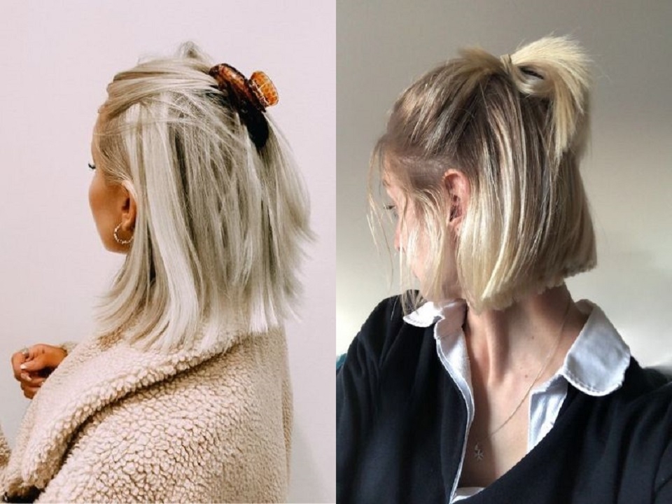 Buộc tóc nửa đầu cho tóc ngắn