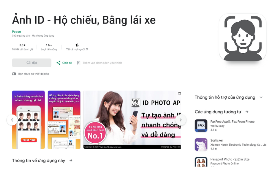 Ảnh ID - Hộ chiếu, Bằng lái xe trên Android