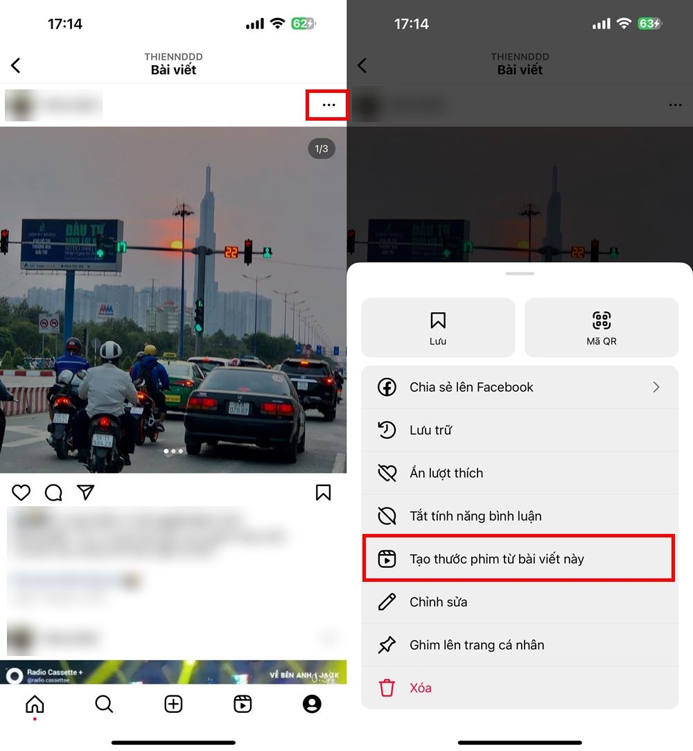 Cách tạo Reels Instagram từ bài viết có sẵn 2