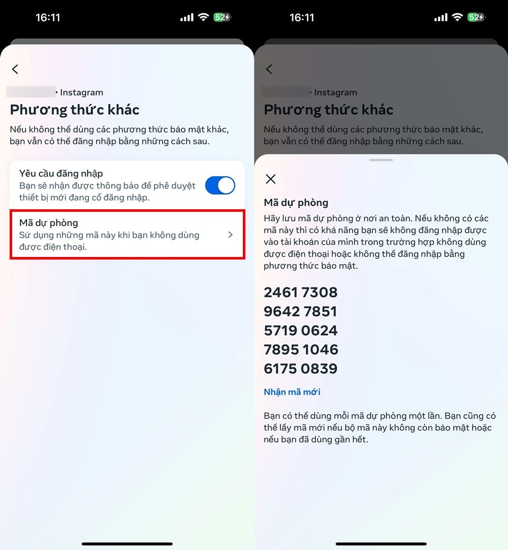 Cách lấy mã dự phòng Instagram khi không thể đăng nhập 4