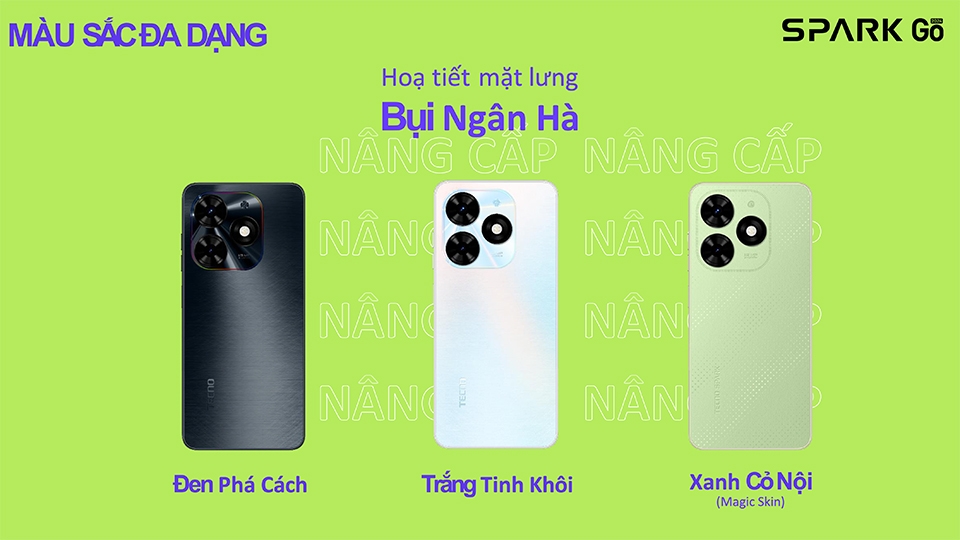 Tecno Spark Go 2024 sở hữu thiết kế đẹp mắt với hoạ tiết mặt lưng độc đáo