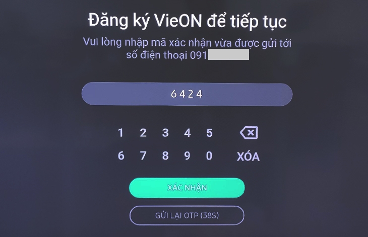 Cách kích hoạt ứng dụng VieON trên tivi (ảnh 7)