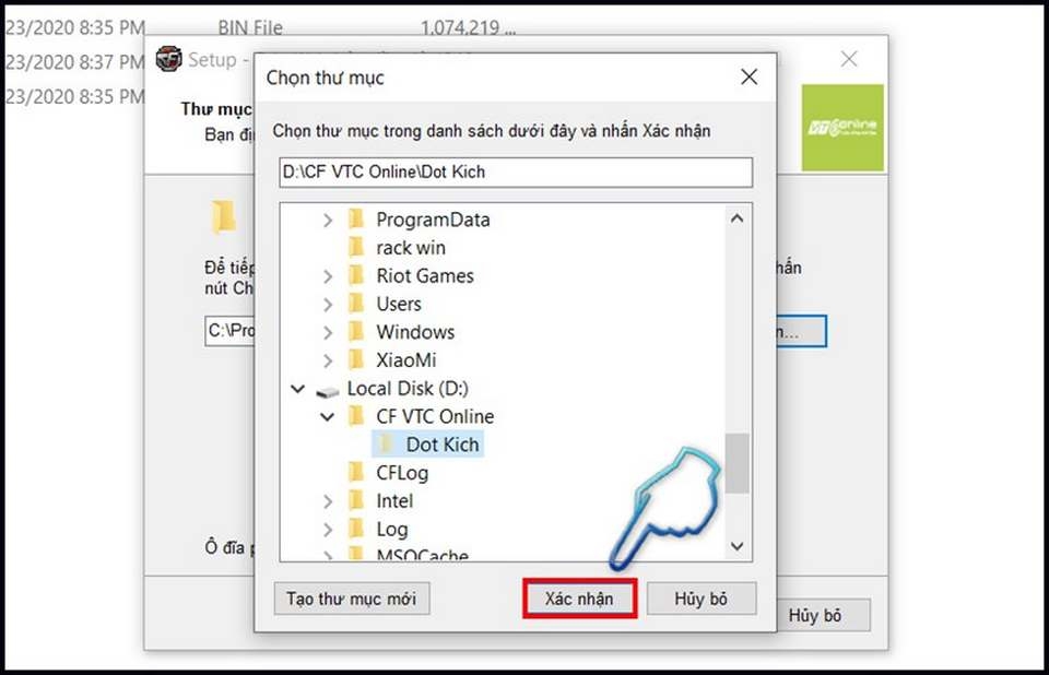 Thực hiện các bước cài đặt chuẩn