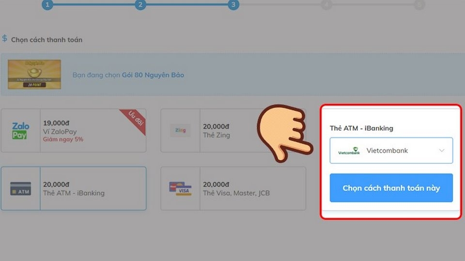 Xác nhận hình thức thanh toán nhanh