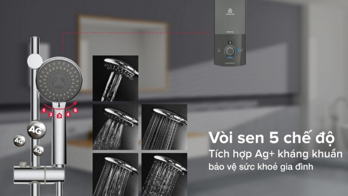 máy nước nóng trực tiếp Ariston 4500W AURES PREMIUM+ 4.5P - hình 8