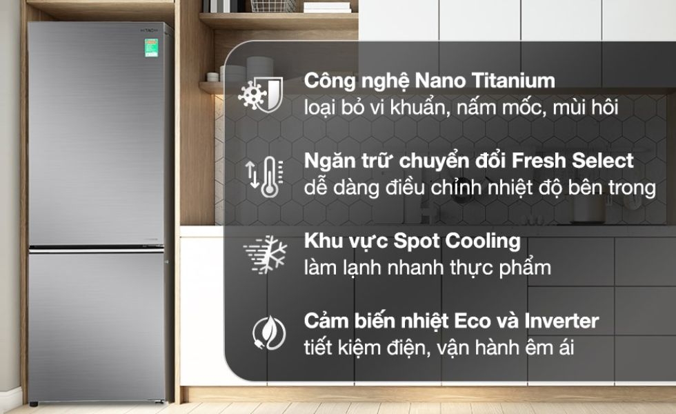 Tủ lạnh Hitachi Inverter 275 lít R-B330PGV8