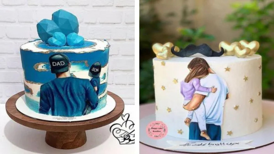 Mẫu bánh sinh nhật tặng bố đầy ắp tình yêu thương.