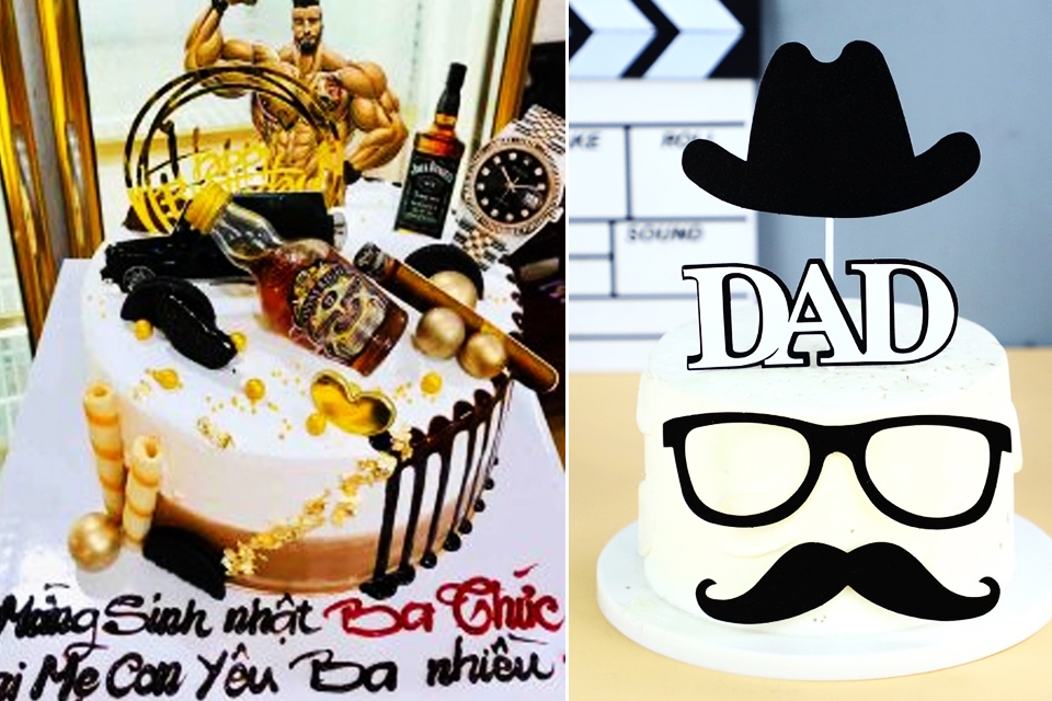 Mẫu bánh sinh nhật sang trọng tặng bố.