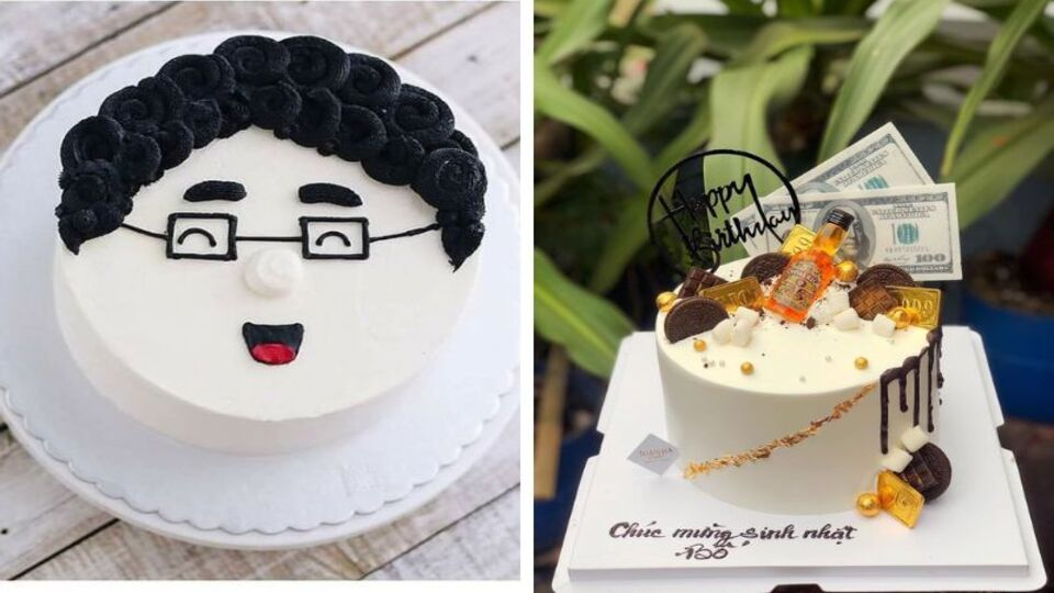 Mẫu bánh sinh nhật đơn giản tặng bố.