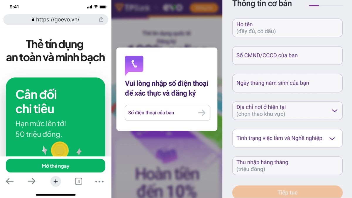 mở thẻ tpbank evo 4.1