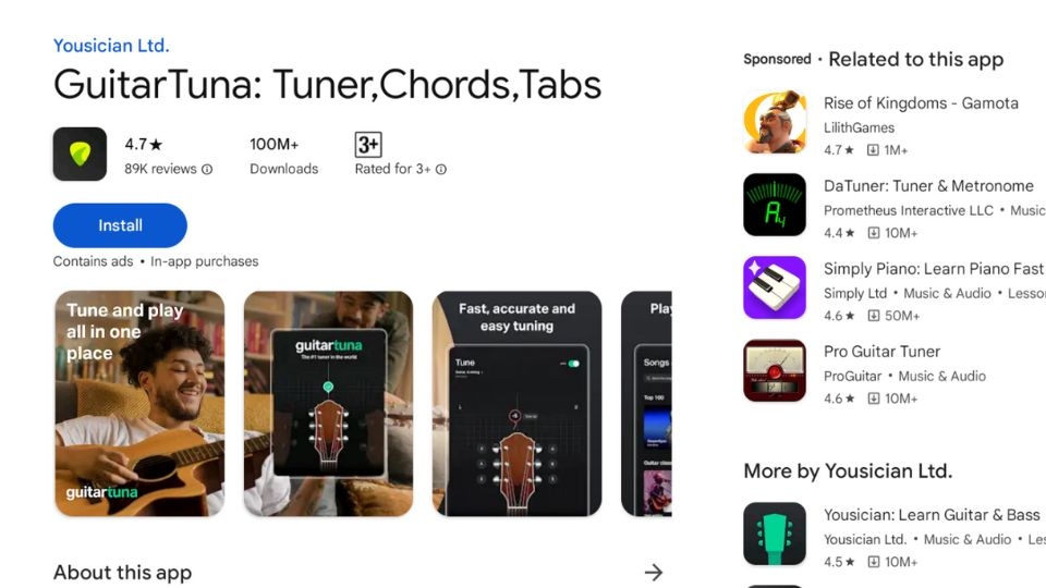 Tải GuitarTuna trên điện thoại Android
