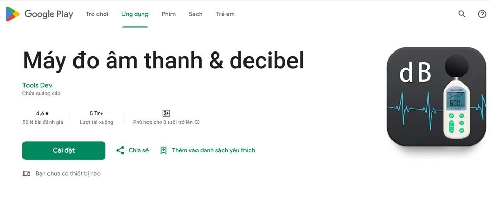 Giao diện tải máy đo âm thanh & Decibel cho Android