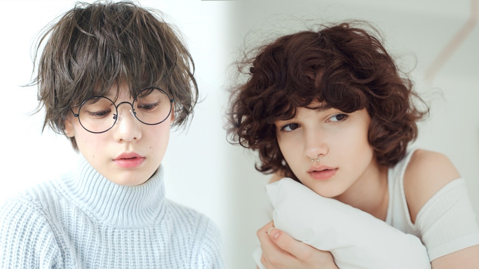 Kiểu tóc tomboy uốn xoăn.