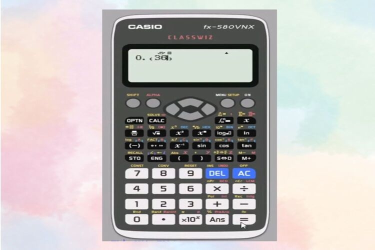 Cách nhảy số thập phân trở nên phân số bên trên casio 580-h3