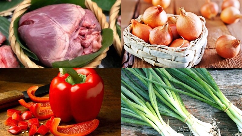 cách xào tim lợn với hành tây (ảnh 1)